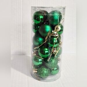 Green 24Pcs 1.1" Christmas‎ Balls Ornaments Set Shatterproof NEW